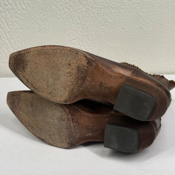 Frye Sacha Western Chelsea Boots Brown Leather Pointed Toe Size 7.5B - Picture 5 of 8
